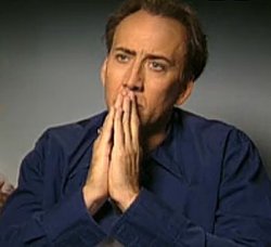 Nic Cage's 'Contemplating' face Meme Template
