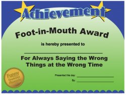 Foot in Mouth Award Meme Template