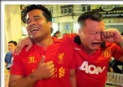 Liverpool Smiling United Crying Meme Template