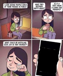I love seeing people smile at their phones in public Meme Template