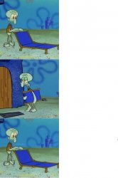 Squidward Folding Chair Meme Template