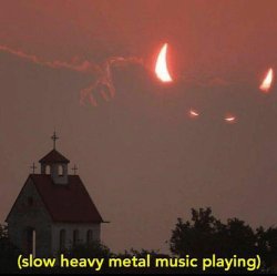 slow heavy metal music playing Meme Template