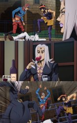 Abbacchio Joining Kicking Meme Template