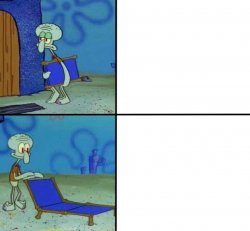 Squidward folding chair meme Meme Template