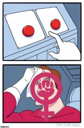 Feminist Two Buttons Meme Template