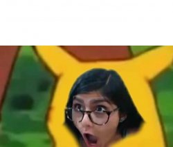 Surprised Mia Khalifa pikachu Meme Template