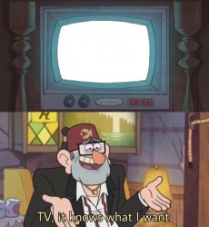 TV, it knows what I want Meme Template