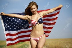 american flag bikini Meme Template