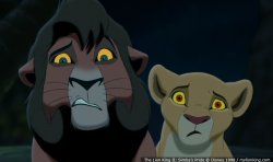 Kovu and Kiara from Lion King 2 Questionable Faces Meme Template