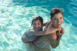 Mother and daughter swimming pool Meme Template