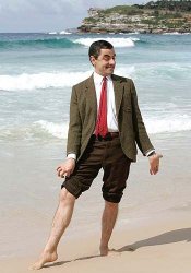 Mr. Bean beach Meme Template