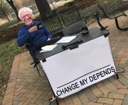 Change my Depends Bernie Meme Template