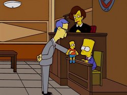 Bart Simpson testifies at court Meme Template
