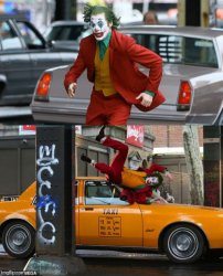 Joker getting hit by taxi Meme Template