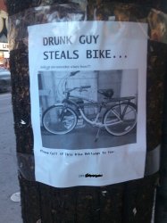 Drunk steals bike Meme Template