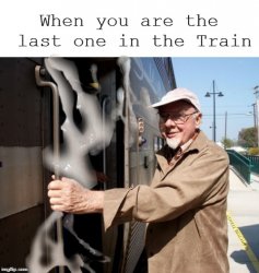 Last One In Train Meme Template
