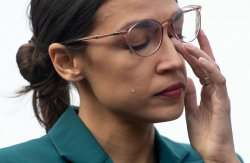 Ocasio-Cortez sobs Meme Template