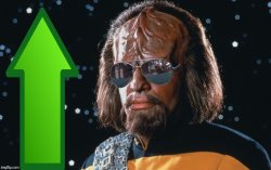 Worf Gives You An Upvote Meme Template