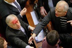 Fist fight in Ukrainian Parliament Meme Template