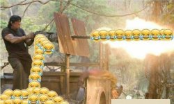 rambo shooting laughs Meme Template