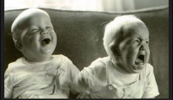 Laugh cry twin babies Meme Template