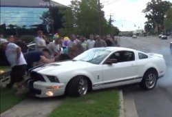 Mustang crash into crowd Meme Template