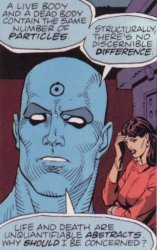 X and Y same particles Dr Manhattan Meme Template