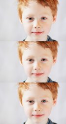 Calm and contented red-headed boy x3 Meme Template