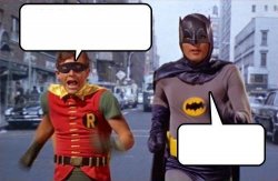 Batman and Robin running from their pimp Meme Template
