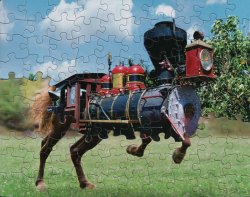 Horse Train Puzzle Meme Template