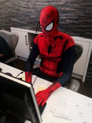 spiderman at work desk Meme Template