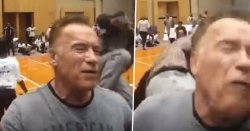 Arnold Schwarzenegger dropped kick Meme Template