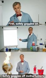 Bill Nye safety goggles on Meme Template