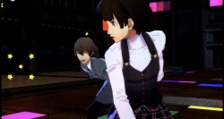 akechi harrasing Makoto Meme Template