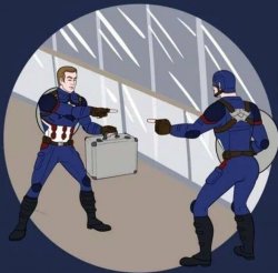 Double Captain America Meme Template