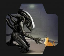 Alien and Cat Meme Template