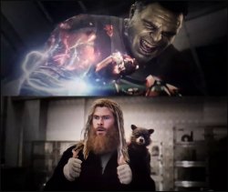 Thor supports Hulk Meme Template