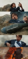 Tony Stark explosion scene Meme Template