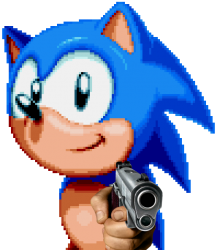 sonic with a gun Meme Template