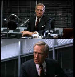 Dick Jones from robocop is a creep Meme Template