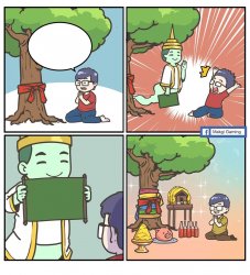 Genie in a tree Meme Template