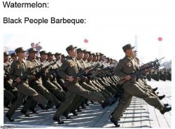 many march watermelon black people barbeque Meme Template