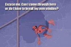 Spectacular Spiderman window Meme Template