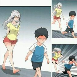 Anime boy running Meme Template