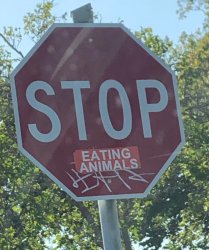 Vegan stop sign Meme Template
