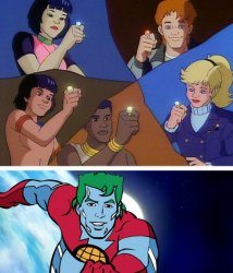 Captain planet with everybody Meme Template