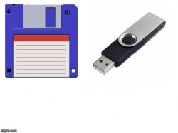 Floppy Disk USB Comparison Meme Template