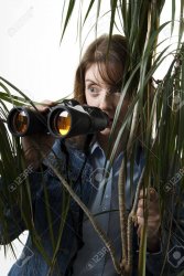 Woman with binoculars Meme Template