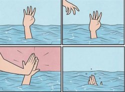 Sinking Hand Meme Template