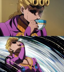 Giorno Sips Tea Meme Template